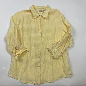 Vintage L.L. Bean 100%Linen Button Down Long Sleeve Shirt